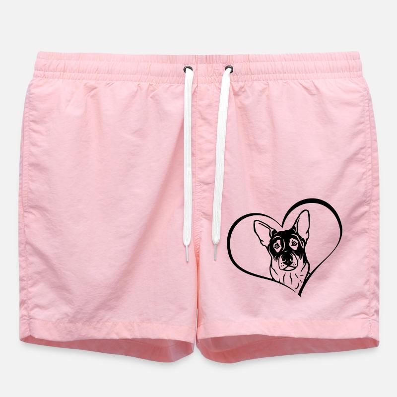 Schäferhund im Herz - Badeshorts - Pink