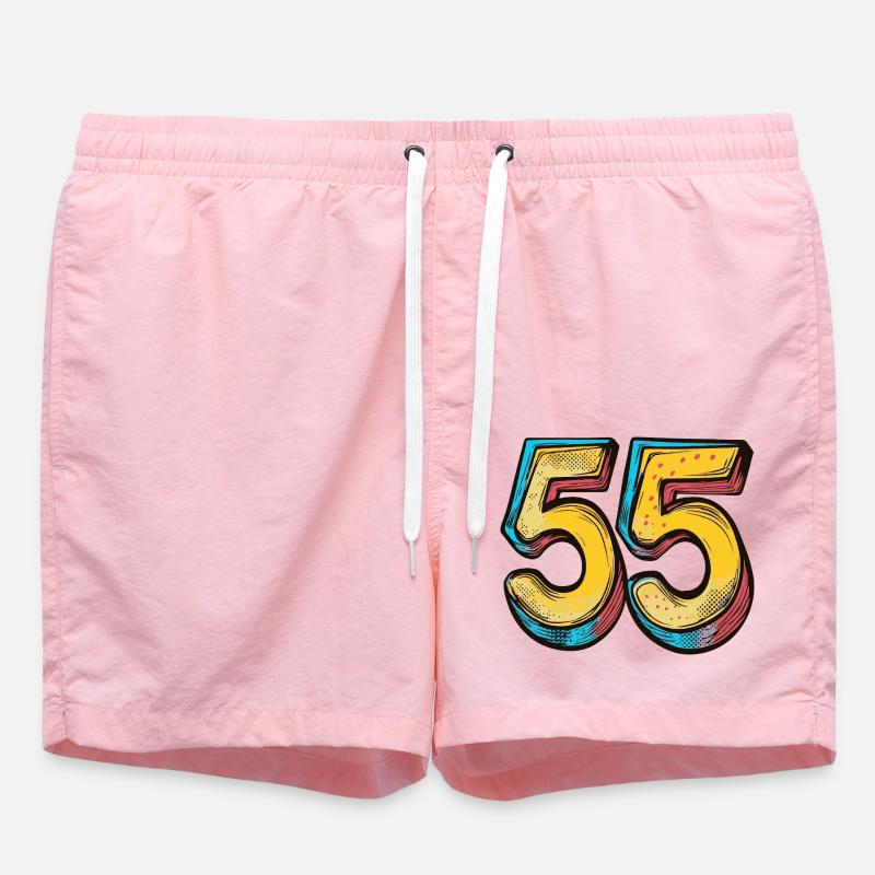 55 Symbole numérique - Short de bain - rose