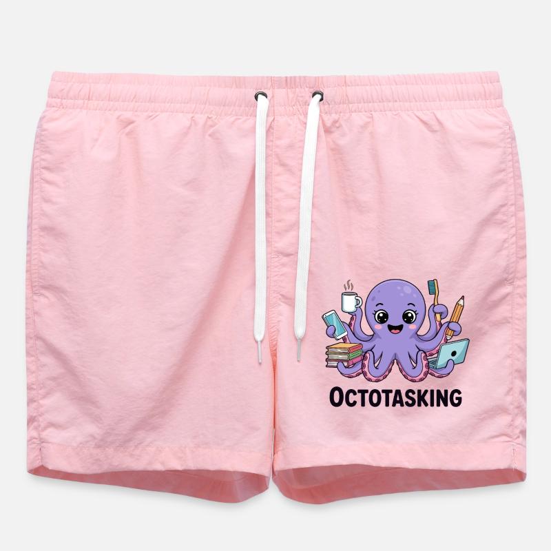 Octotasking Creature in Multitask Mode - Swim Trunks - pink