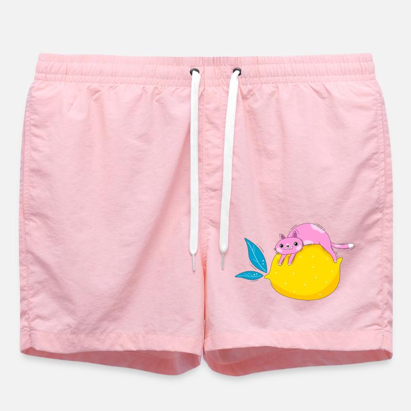 Chat et citron - Short de bain - rose