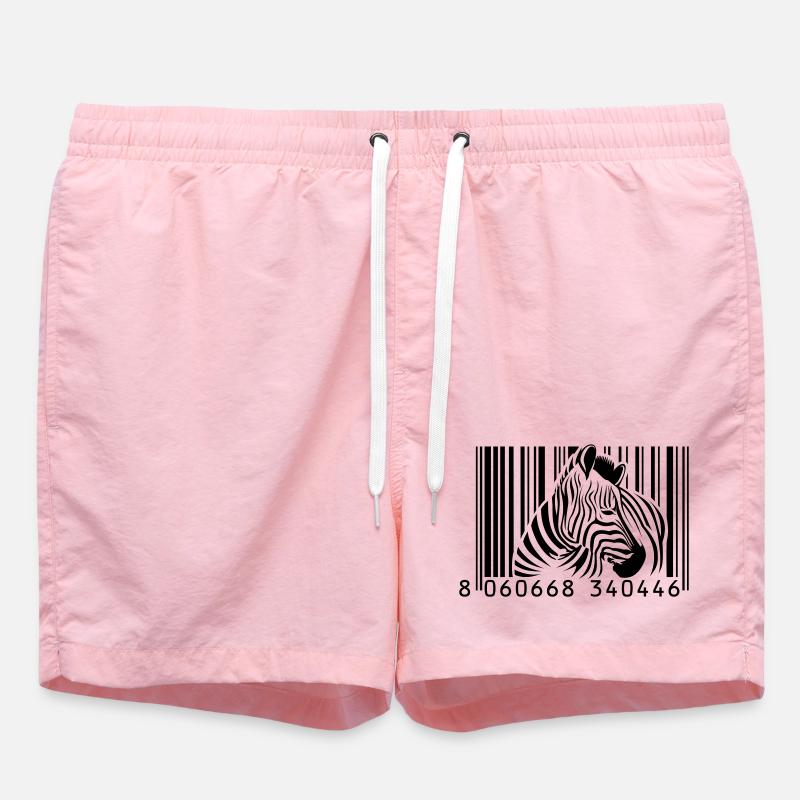 barcode zebra - Swim Trunks - pink
