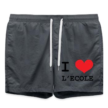 J'aime l'École : Design Scolaire Coeur Rouge Love - Short de bain -  - Devant