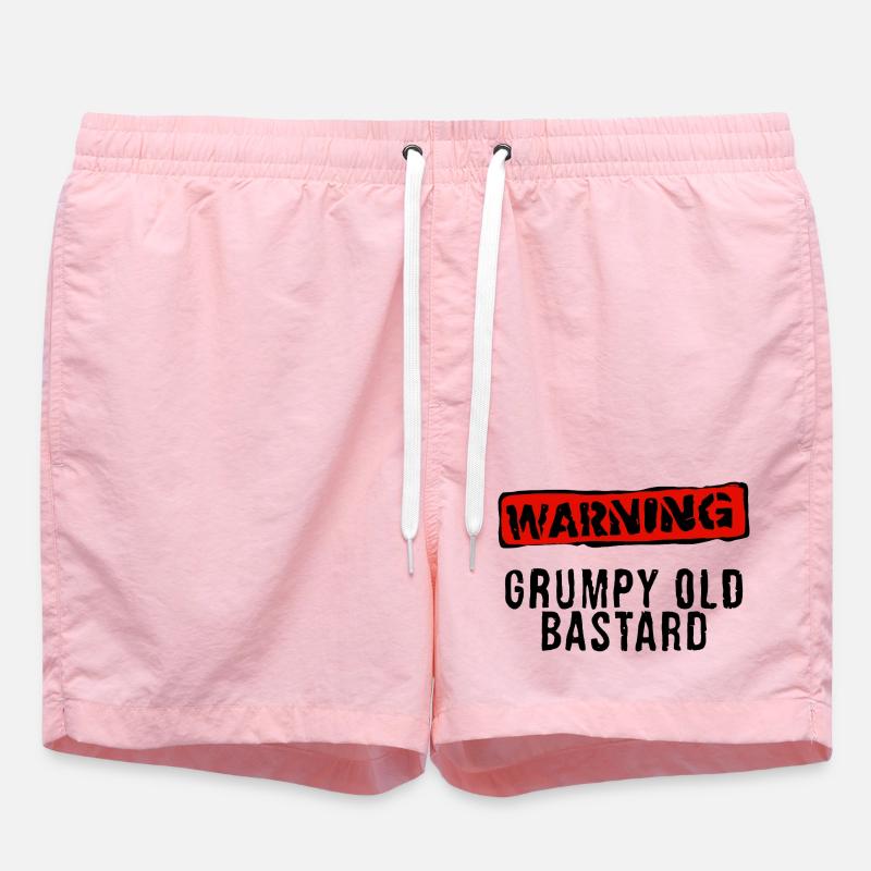 Warnung Stempel Rot - Badeshorts - Pink