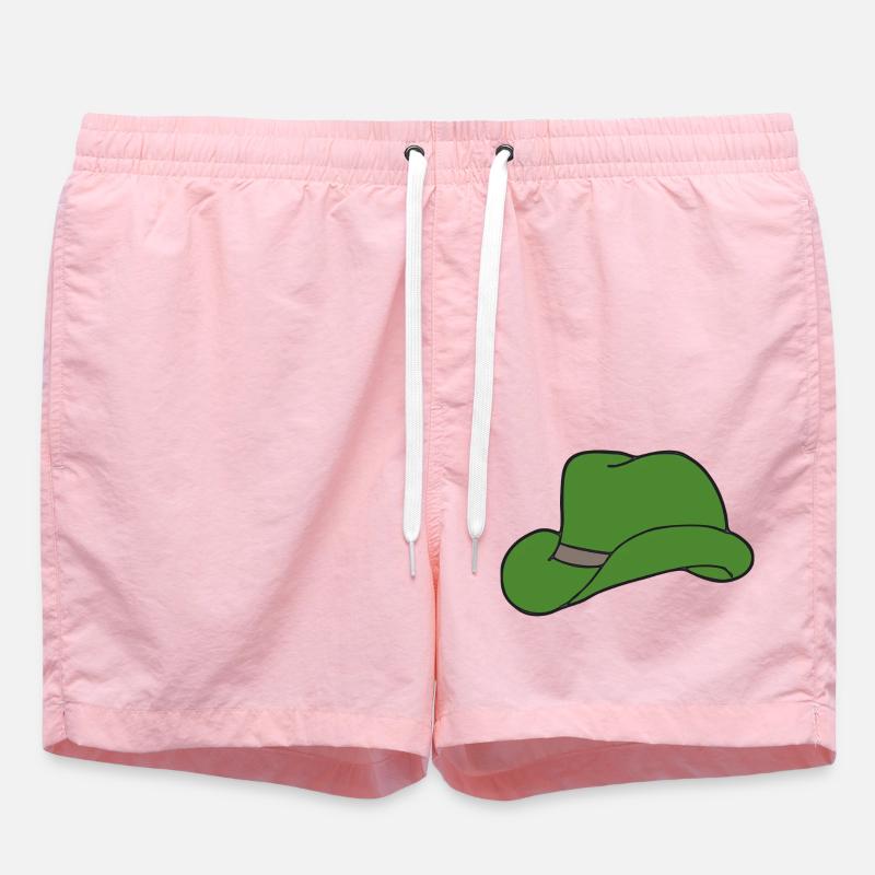 chapeau vert - Short de bain - rose
