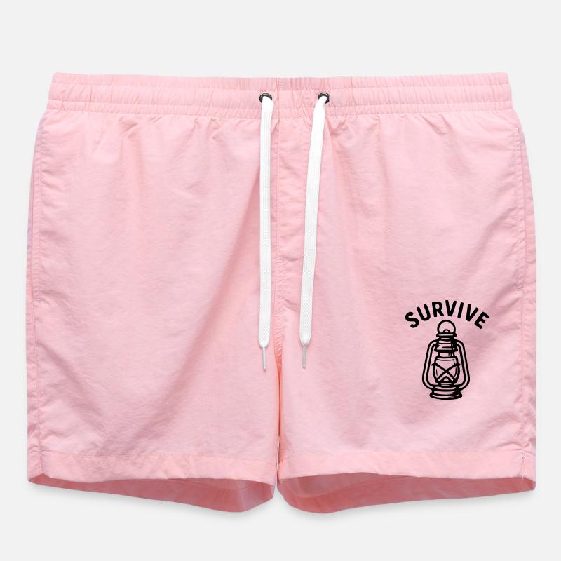 Survive - lantern - Swim Trunks - pink