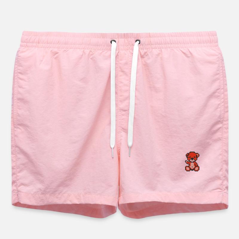 Pixelbär Pfeffer - Badeshorts - Pink