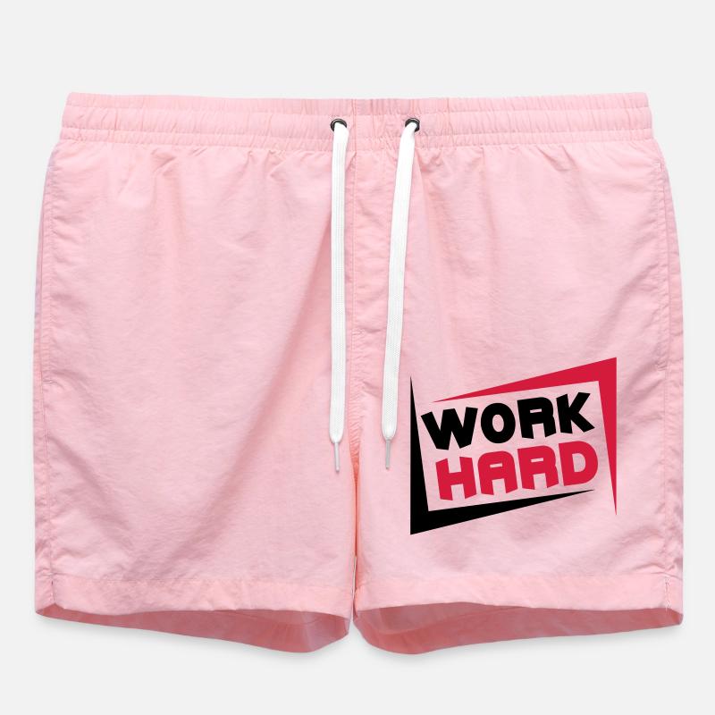 Work Hard - Short de bain - rose