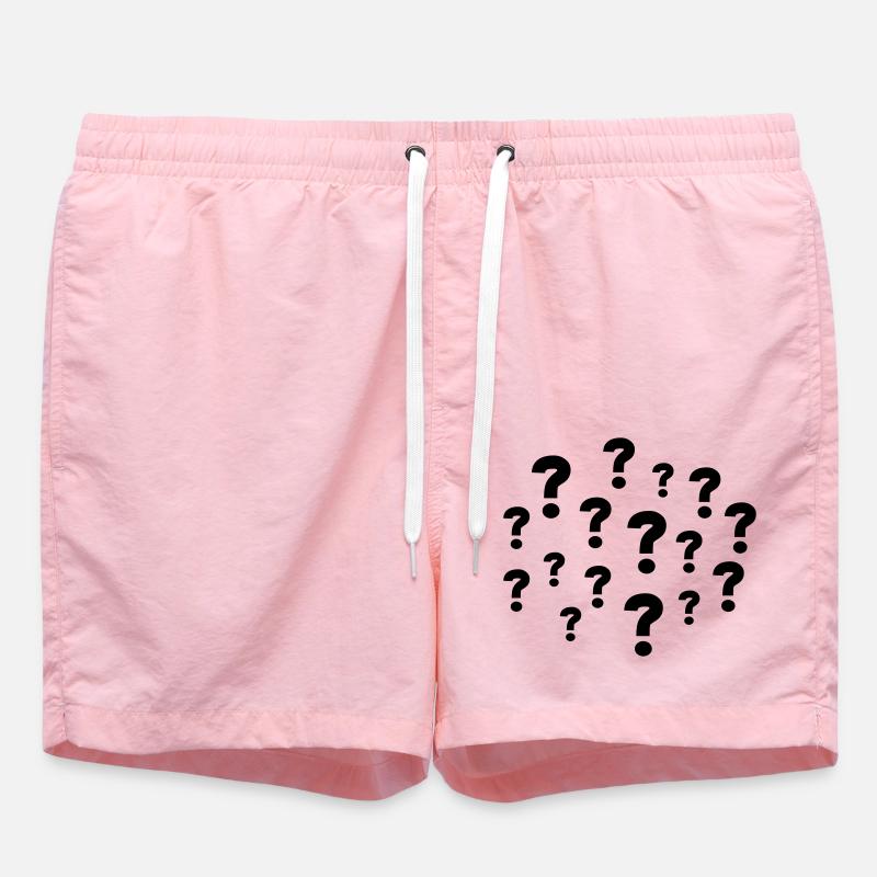Question Marks - Swim Trunks - pink