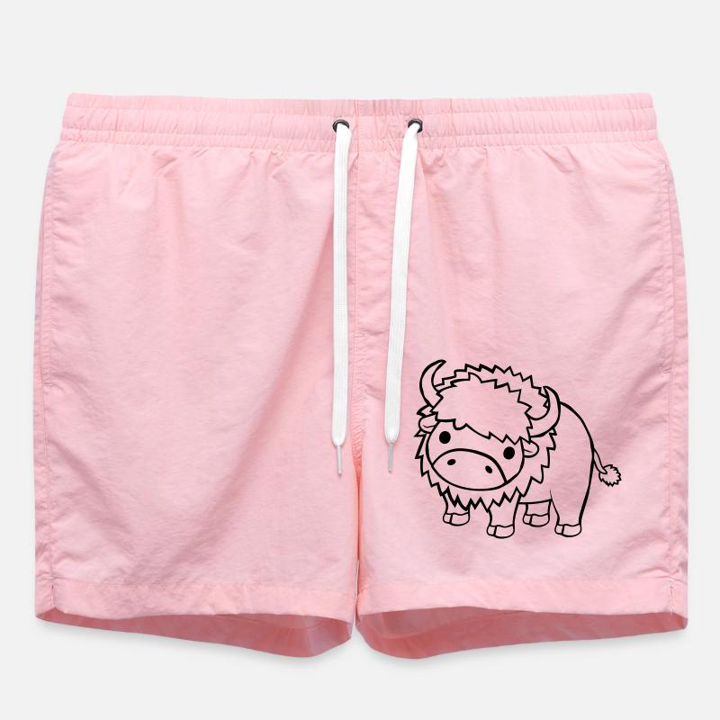 Grand bison doux - Short de bain - rose