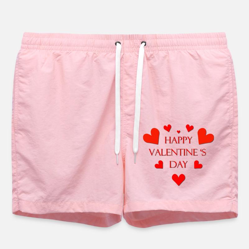 Saint-Valentin Cœurs Rouge Saint-Valentin - Short de bain - rose