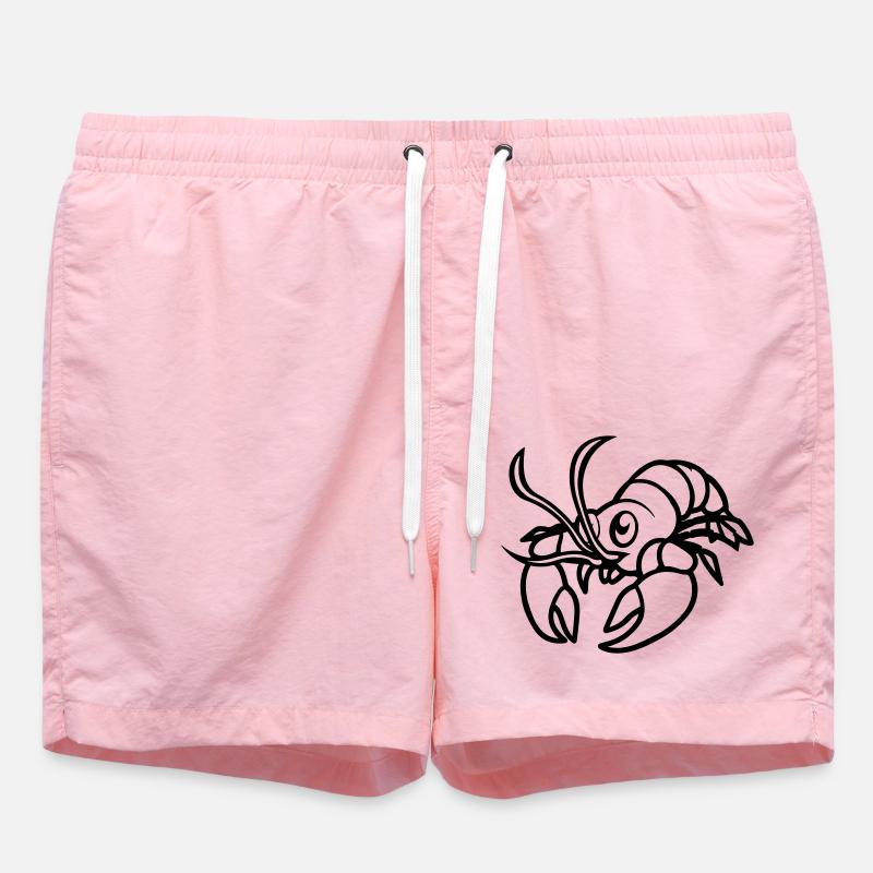 Lobster Comic - Swim Trunks - pink