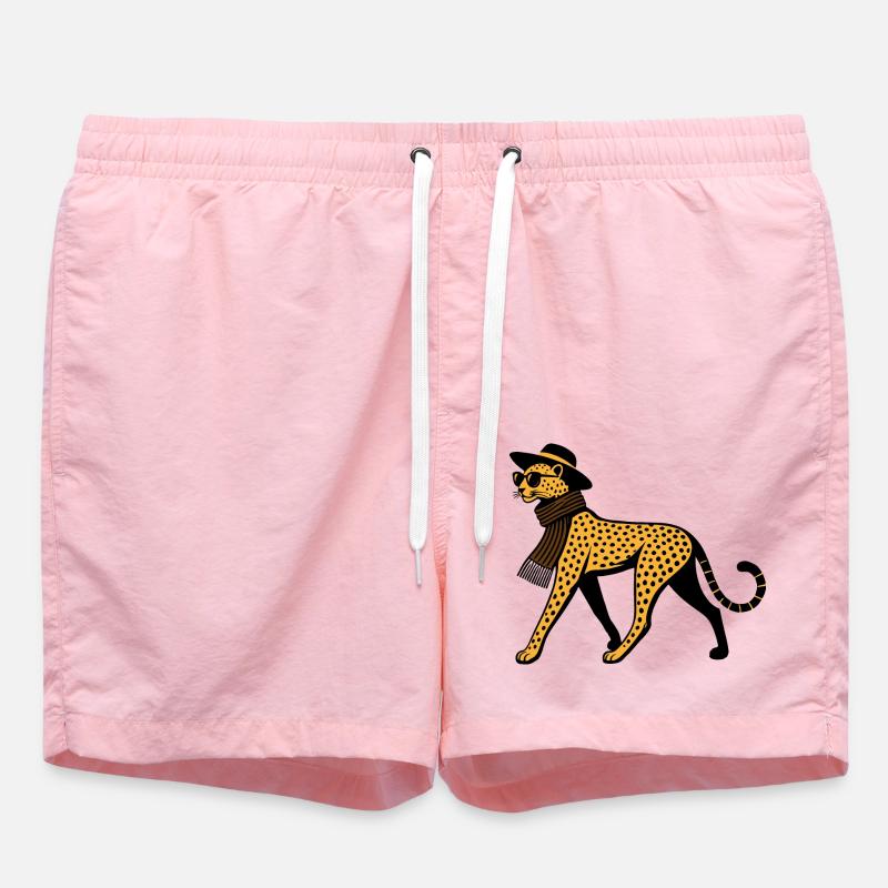Leoparden-Chic - Badeshorts - Pink