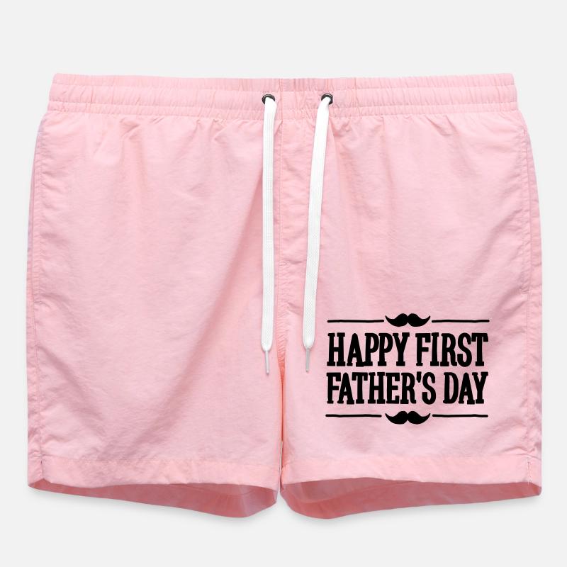 Happy 1st ( first ) father's day - Short de bain - rose
