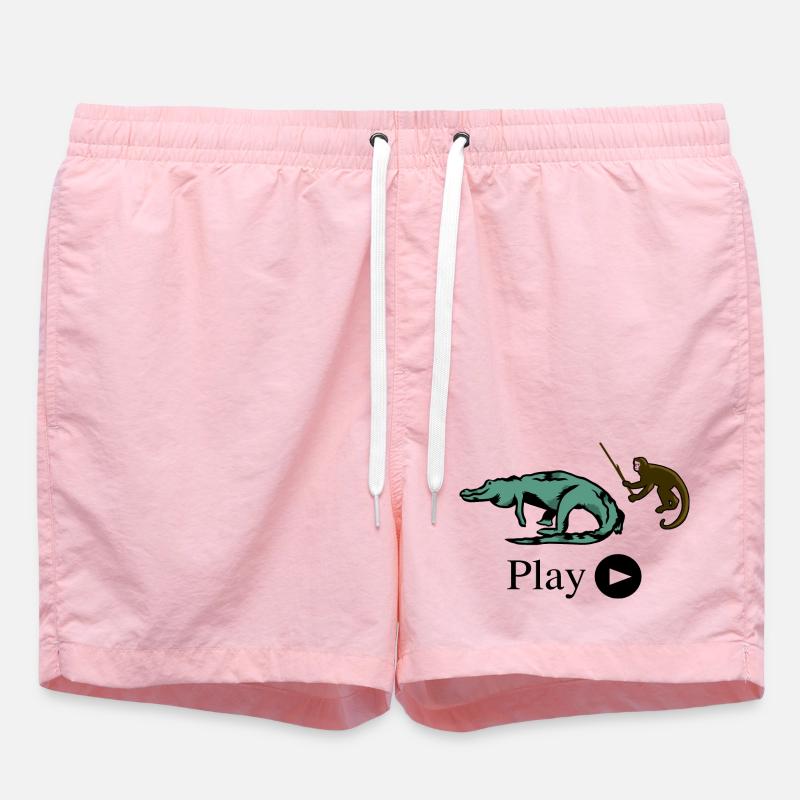 Singe et crocodile - Short de bain - rose