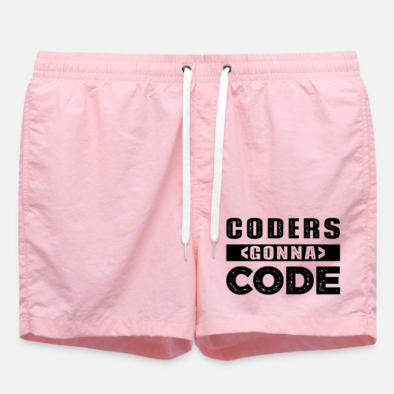 Coders Gonna Code - Badeshorts - Pink