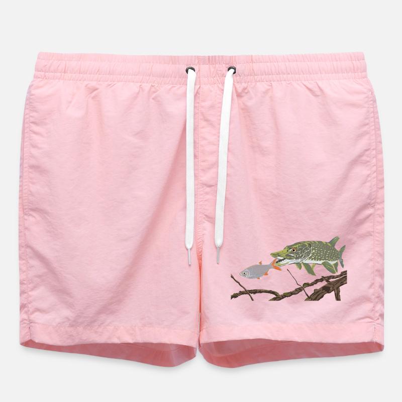Ein Hecht jagt eine Rotfeder  - Badeshorts - Pink