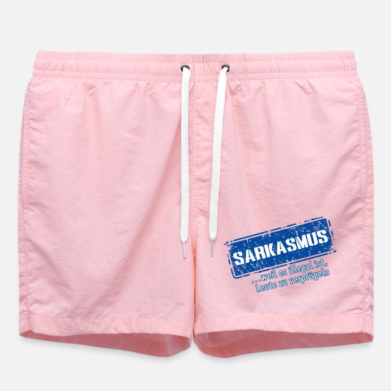 Sarcasm–... 'Cause it's illegal (Fun) - Swim Trunks - pink
