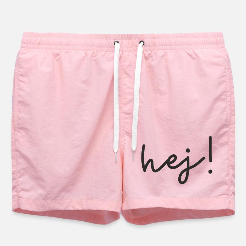 Hej – Scandinavian word design - Swim Trunks - pink