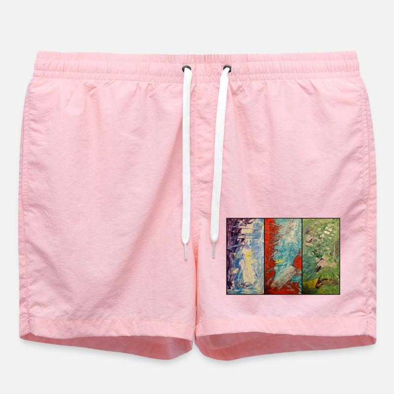 Triptychon Farbfluss - Badeshorts - Pink
