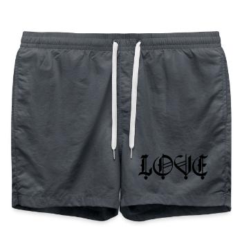 Coeurs d’amour en lettres noires - Short de bain -  - Devant