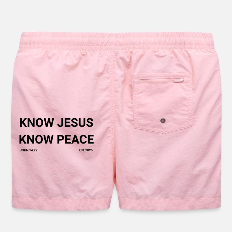Know Jesus know peace - Swim Trunks - pink