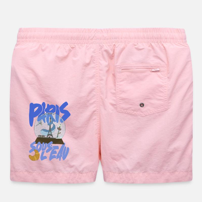 Paris Snowglobe Blue - Eiffel icon Swim Trunks