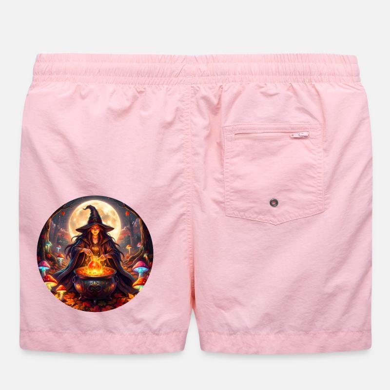 Moonlit Witch's Cauldron Swim Trunks