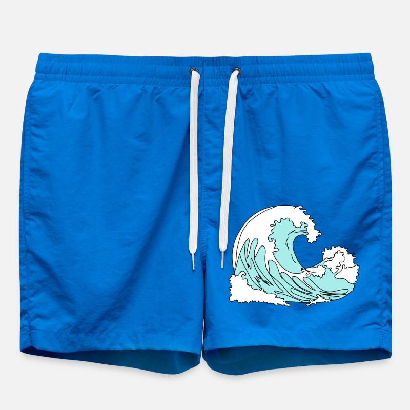 Wave Retro Comic Style - Swim Trunks - cobalt blue