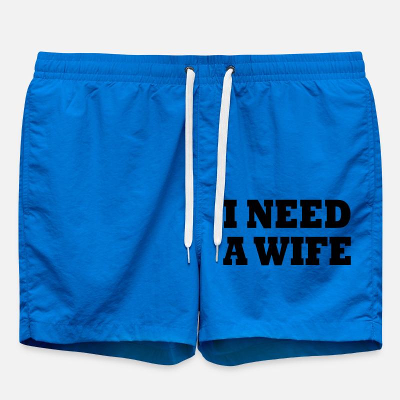 I need a wife - Swim Trunks - cobalt blue