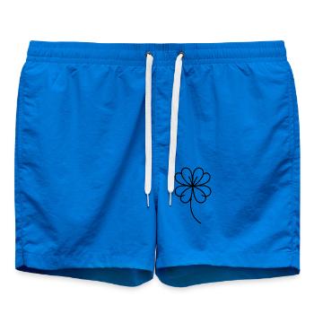 Vierblättriges Kleeblatt One Line Glückssymbol - Badeshorts - Cobalt blue - Vorne - AI Model Male 185 light (185cm)