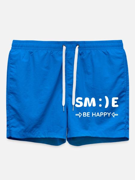 SMILE - BE HAPPY - Mentale Gesundheit - Optimismus - Badeshorts - Cobalt blue