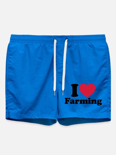 I love farming - Swim Trunks - cobalt blue