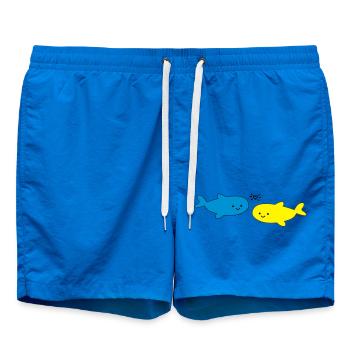 Fröhliche Fische Blau Gelb - Badeshorts - Cobalt blue - Vorne