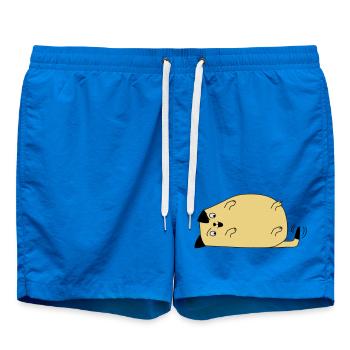 Dog looks on his tail - Swim Trunks - cobalt blue - Front