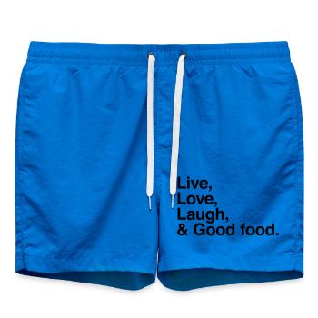 live love laugh and good food - éloge bonne bouffe - Short de bain - cobalt blue - Devant