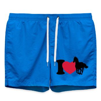 I love horses - J'adore les chevaux - Short de bain - cobalt blue - Devant