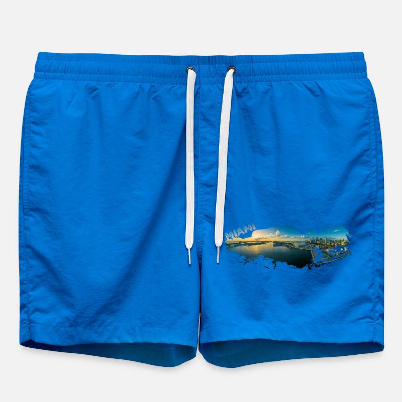 Miami Florida Splash - Swim Trunks - cobalt blue
