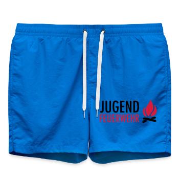 Young firefighters with flame - Swim Trunks - cobalt blue - Front