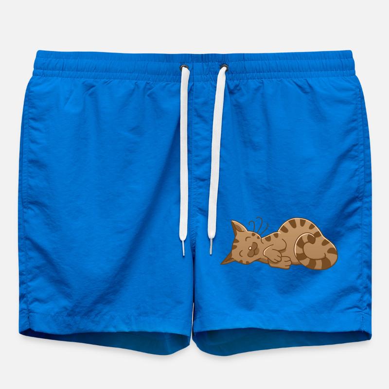 sleeping cat - Swim Trunks - cobalt blue