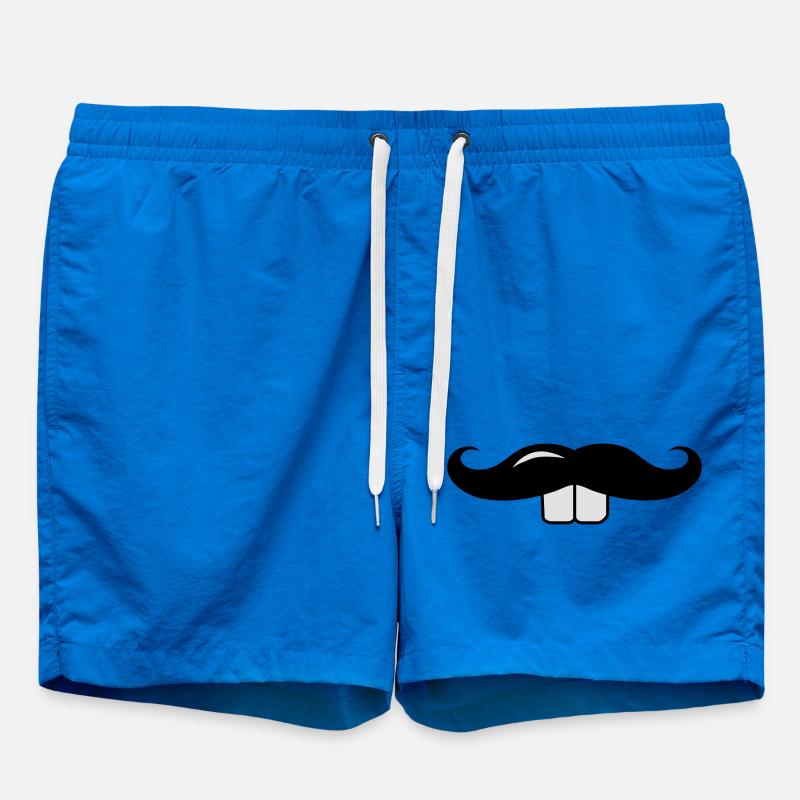 Une moustache avec des dents proéminentes - Short de bain - cobalt blue