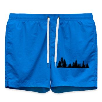 Silhouette noire d'une forêt - Short de bain - cobalt blue - Devant