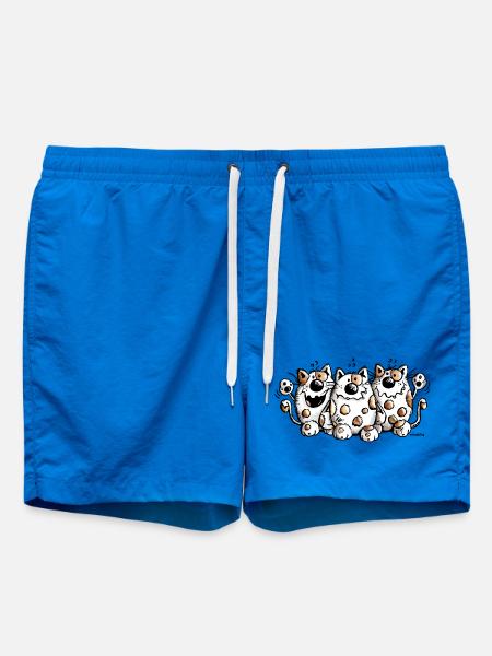 Drei dicke Katzen - Katze - Cat - Comic - Badeshorts - Cobalt blue