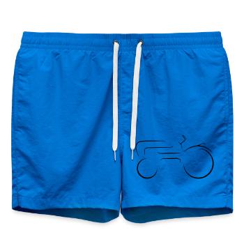 German Tractor Vintage Car Line Drawing - Swim Trunks - cobalt blue - Front