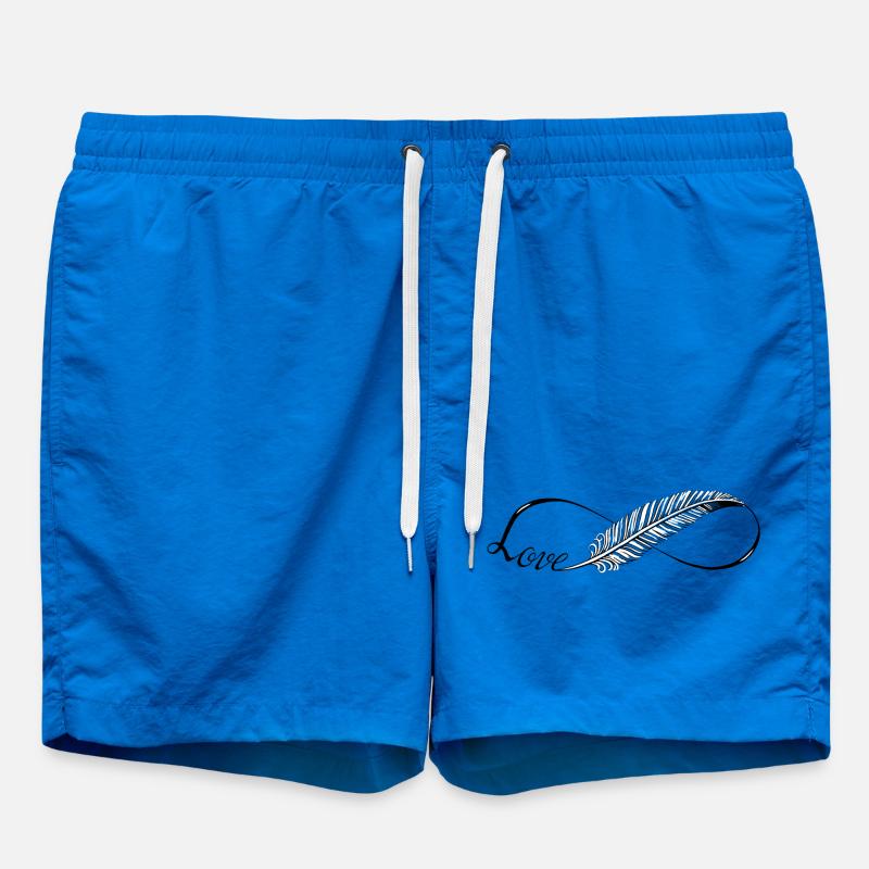 Cute Lines Infinity Love feather - Swim Trunks - cobalt blue