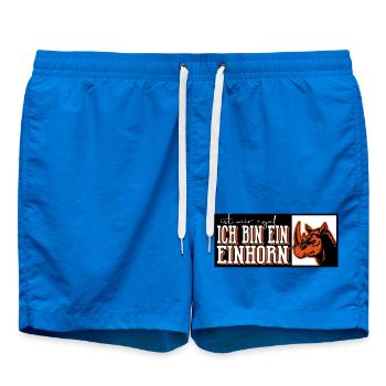 Einhorn unicorn lustig dub nas horn - Badeshorts - Cobalt blue - Vorne