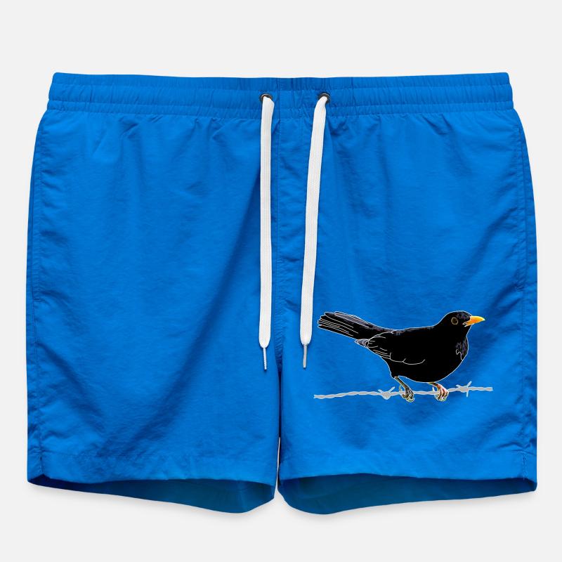 Amsel auf Stacheldraht - Badeshorts - Cobalt blue
