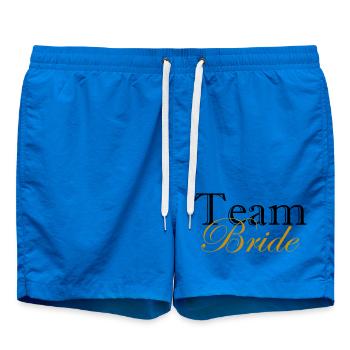 Team Bride T-Shirt Bachelor Gold Wedding Gift - Swim Trunks - cobalt blue - Front