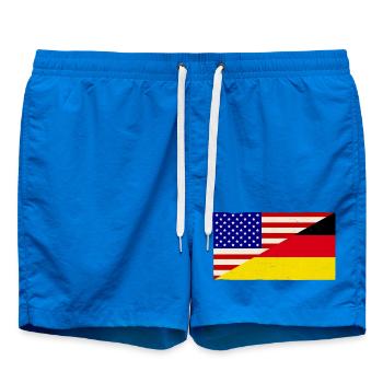 Germany and USA Vintage Flag - Swim Trunks - cobalt blue - Front