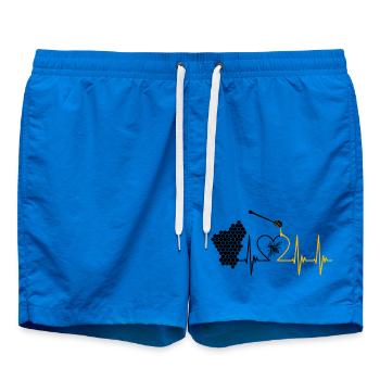 Abeille, miel, légumineuses, abeille, apiculteur, nid d’abeille - Short de bain - cobalt blue - Devant - AI Model Male 185 light (185cm)