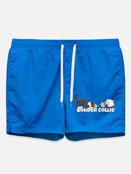 Border Collie et moutons I Chien de troupeau Chien Amusant - Short de bain - cobalt blue